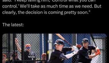 "We haven't made any decision yet," A.J. Hinch said. "I keep telling him, 'Control what you can control.' We'll take as much time as we need. But clearly, the decision is coming pretty soon."