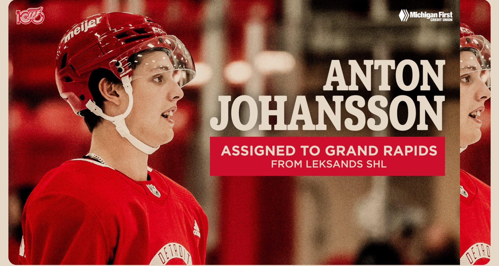 UPDATE: The Red Wings have reassigned defenseman Anton Johansson to the AHL’s Grand Rapids Griffins (from Leksands, SHL).