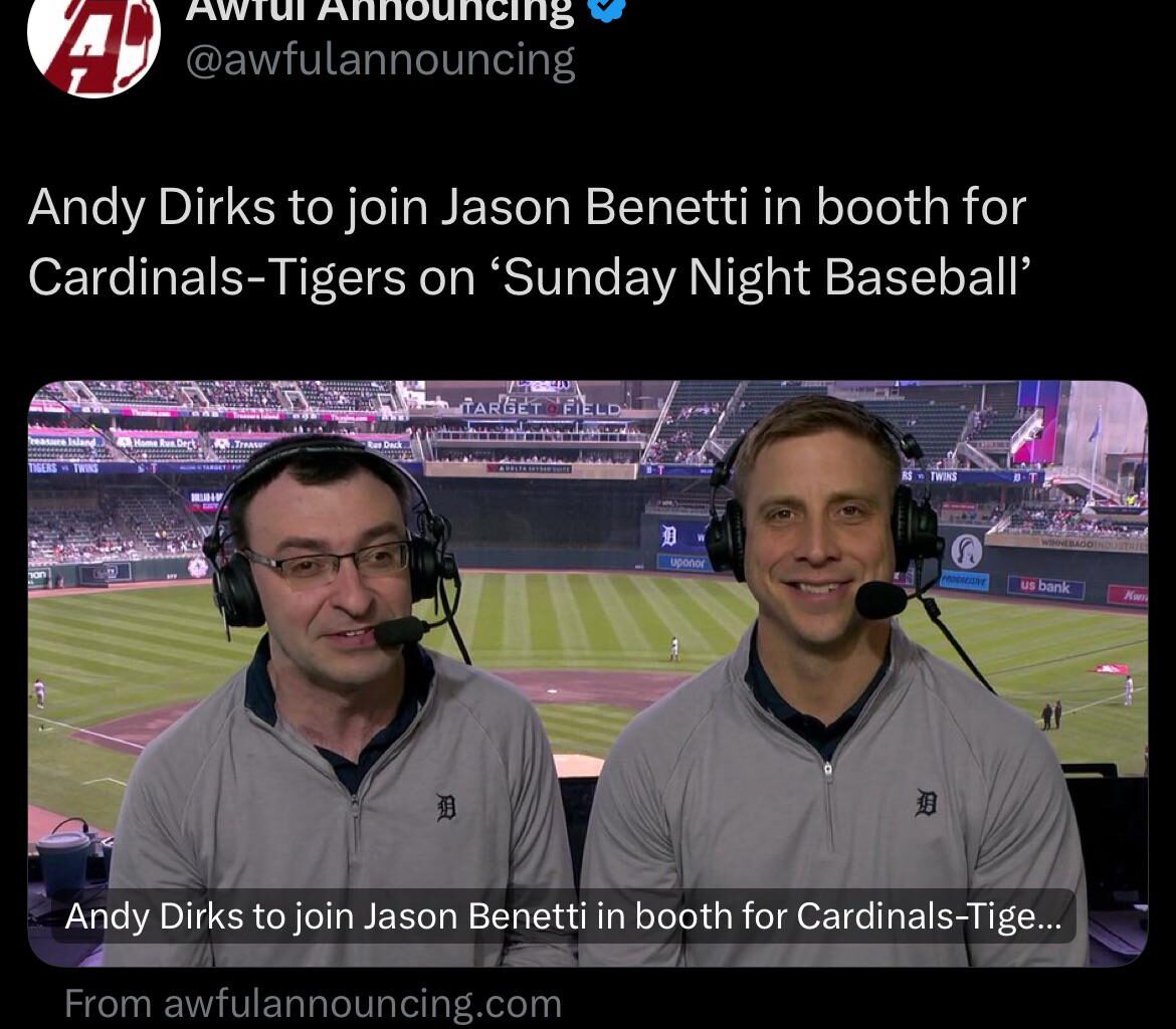 Andy Dirks will be on SNB with Benetti