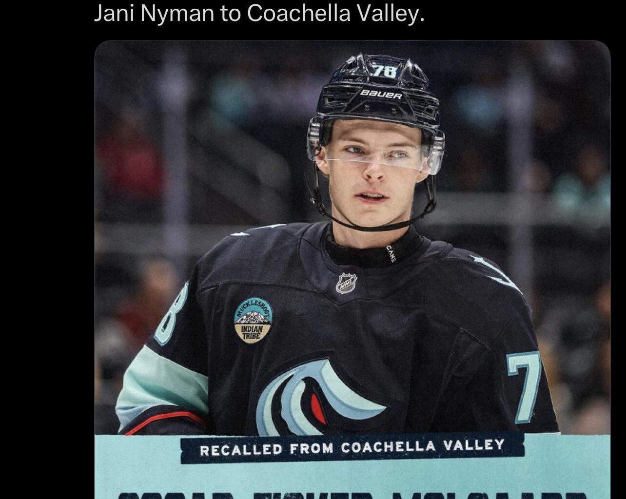 OFM recalled to the Kraken and Nyman reassigned to Firebirds