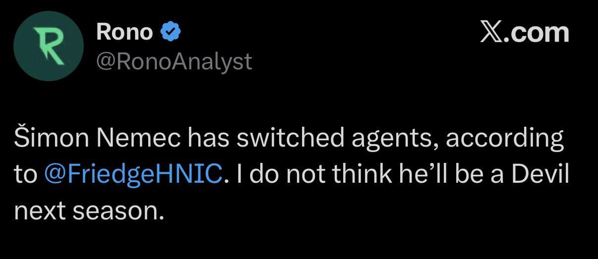 Per Elliotte Friedman, Nemec has changed his agent