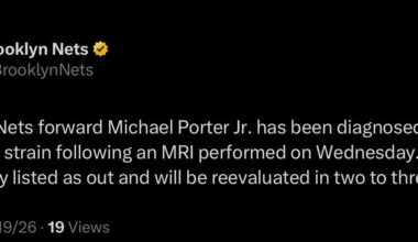 MPJ is OUT for 2-3 Weeks with a Left Hamstring Strain