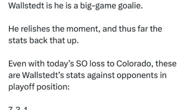 [Granger] It’s early in his career, but my read on Jesper Wallstedt is he is a big game goalie.