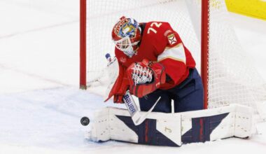 On a night of milestones, Bobrovsky moves up wins list as Panthers beat Kraken in shootout