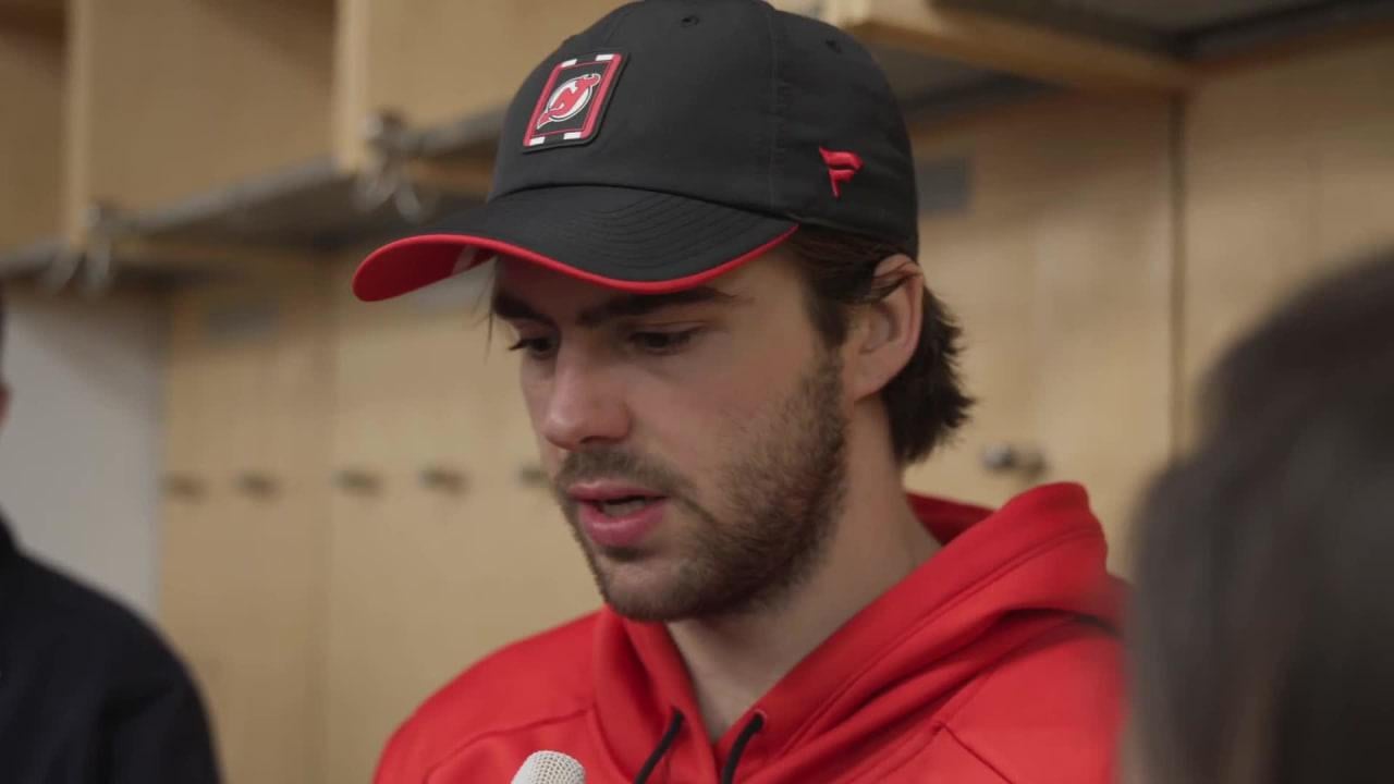 [NJD.tv / NHL]_Devils captain Nico Hischier talks to the media after a 6-3 win (March 18, 2026) against NYR at MSG.