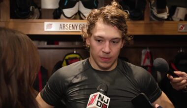 [NJD.tv / NHL]_Devils forward Arseny Gritsyuk talks to the media following a 5-1 win against Florida 03.03.2026