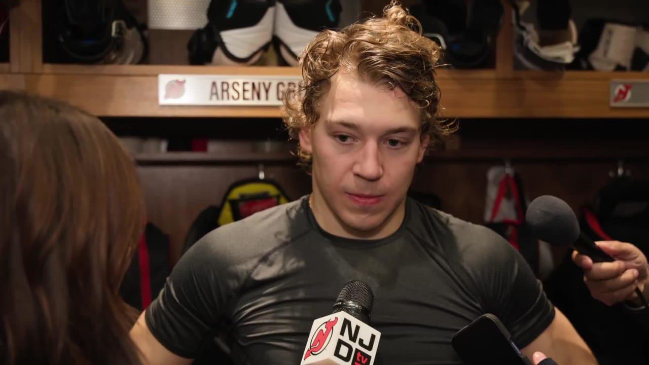 [NJD.tv / NHL]_Devils forward Arseny Gritsyuk talks to the media following a 5-1 win against Florida 03.03.2026
