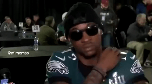Alshon Jeffery still has the greatest Super Bowl press conference ever.
