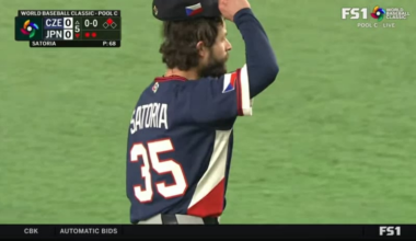 Ondrej Satoria receives an ovation as he exits the field in his final game for Czechia