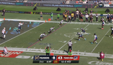 First Ever Throw By a Team Owner (Tom Brady) to His Team's Player (Ashton Jeanty)