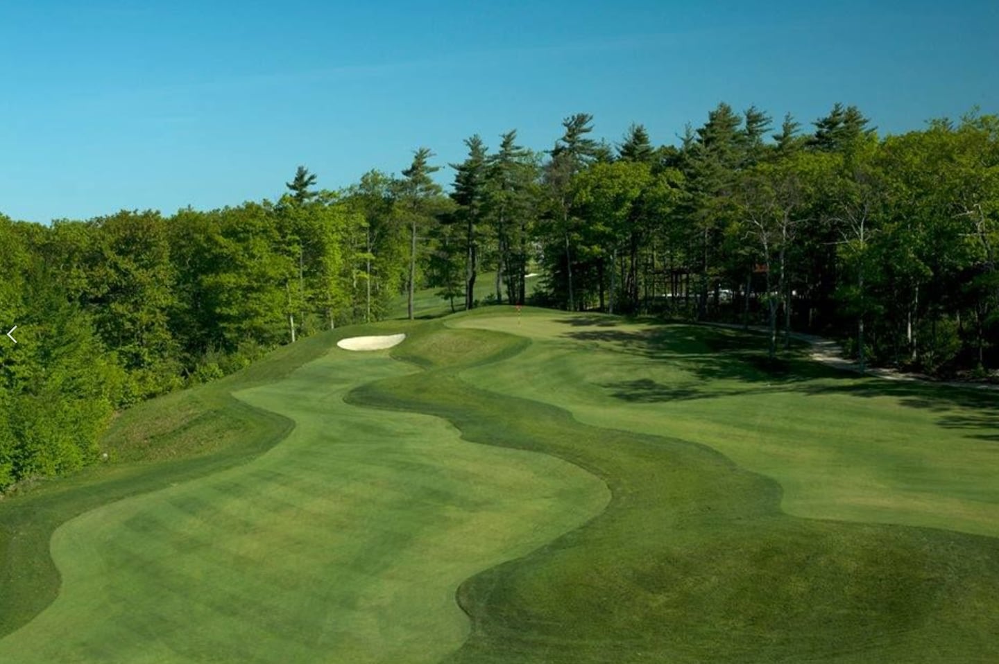 A look down a fairway at Shining Rock Golf Club in Northbridge, Mass.