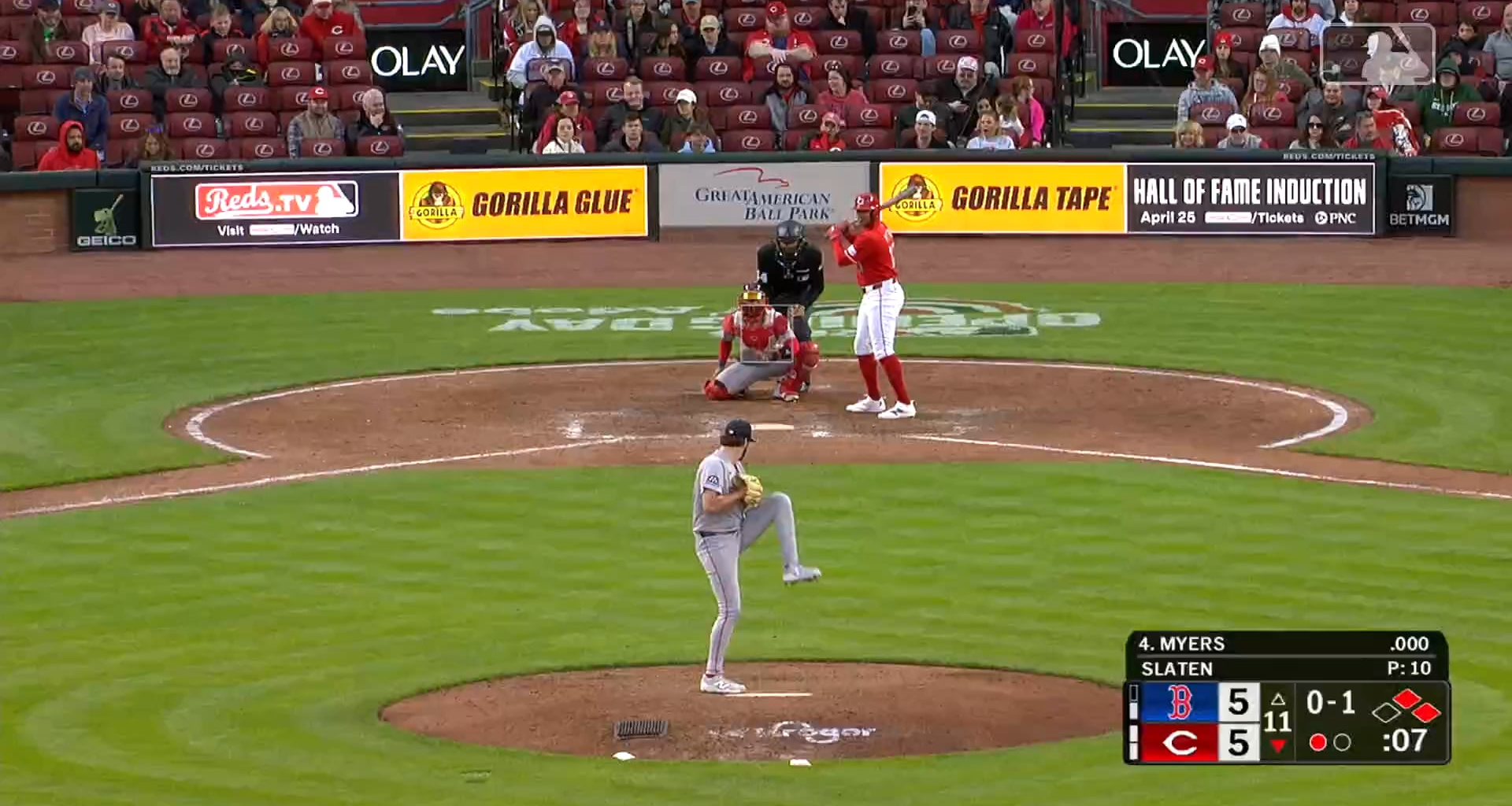 [Highlight] Dane Myers' first Reds hit is a WALK-OFF!