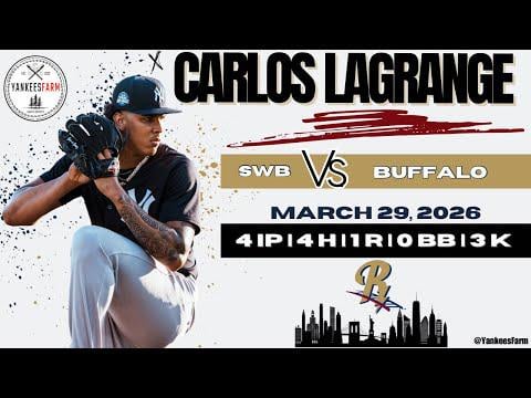 Carlos Lagrange Vs. Buffalo Bisons (3/29/26)
