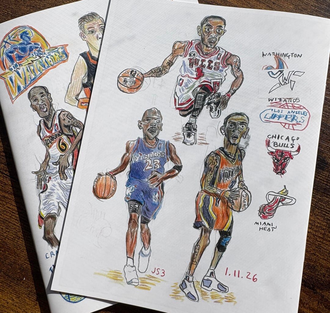 Basketball zine that features some wizards players . What other players should I draw