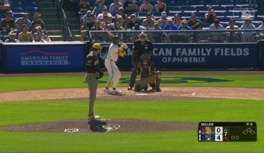 Brewers booth loses live read to wind, paper gets plastered to foul net, camera zooms in and read continues [video]