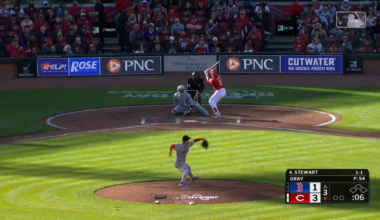 Sal Stewart sends this ball into the stands for his first home run of 2026!