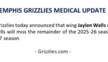 Grizzlies PR today announced the following medical update for Jaylen Wells.