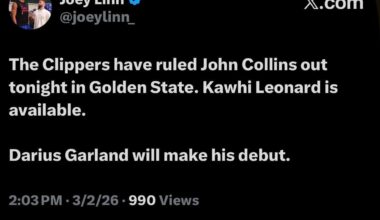 [ Joey Linn ] injury report