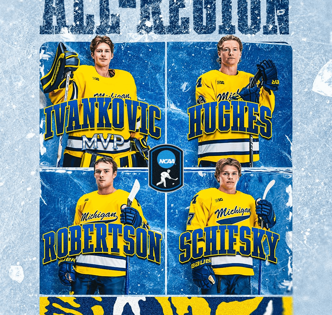 Jack Ivankovic was named to the all regional team and will head to the Frozen Four with Michigan