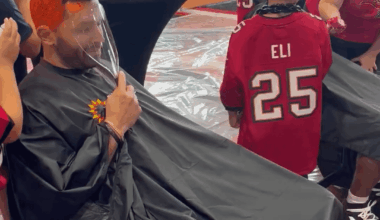 ‪When Baker Mayfield had pediatric cancer patients color his hair to help raise money for pediatric cancer. Baker is always raising money for charity and helping those in need throughout his community.‬