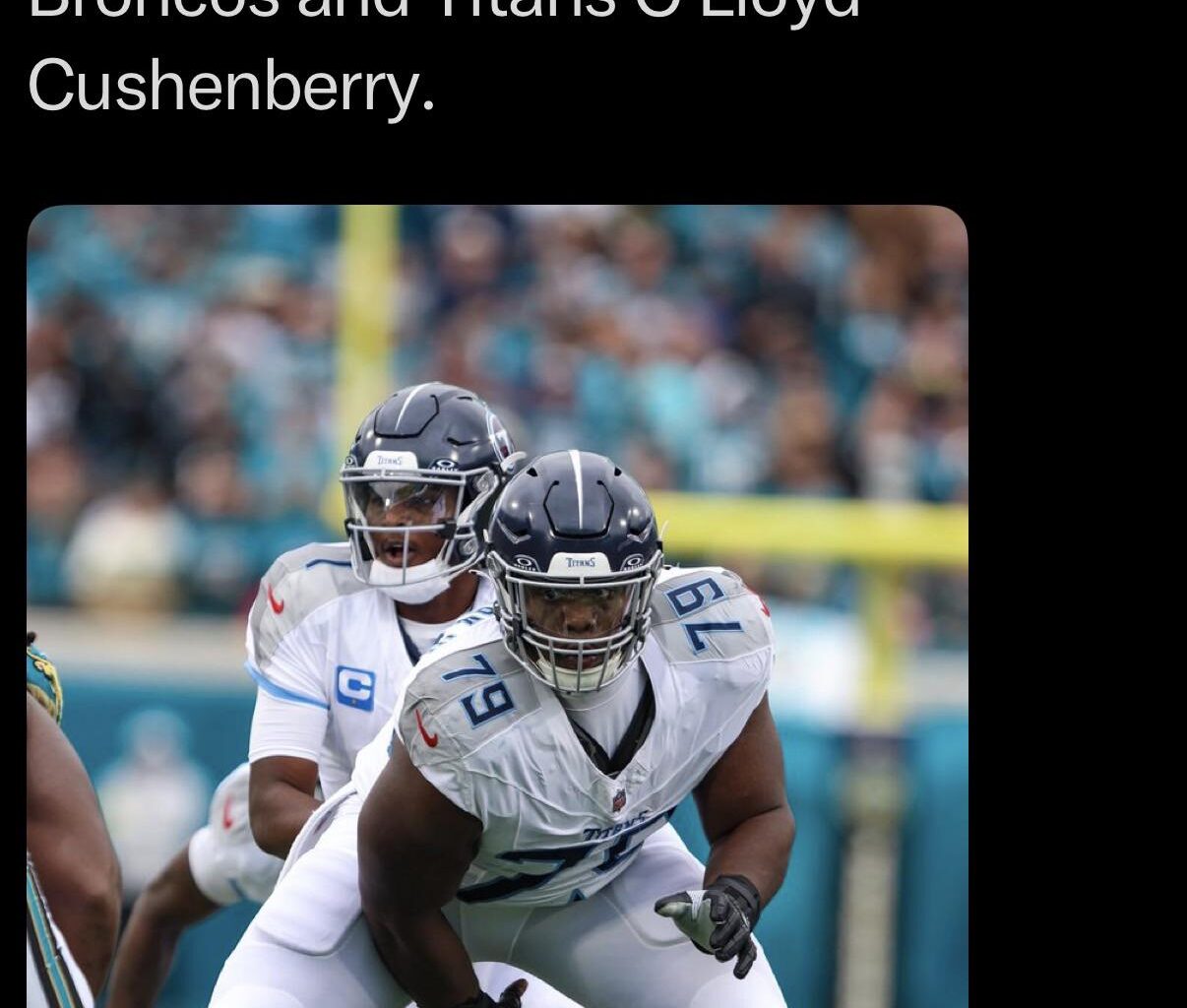 [Meirov] The Bills are signing former Titans great Lloyd goatenberry.