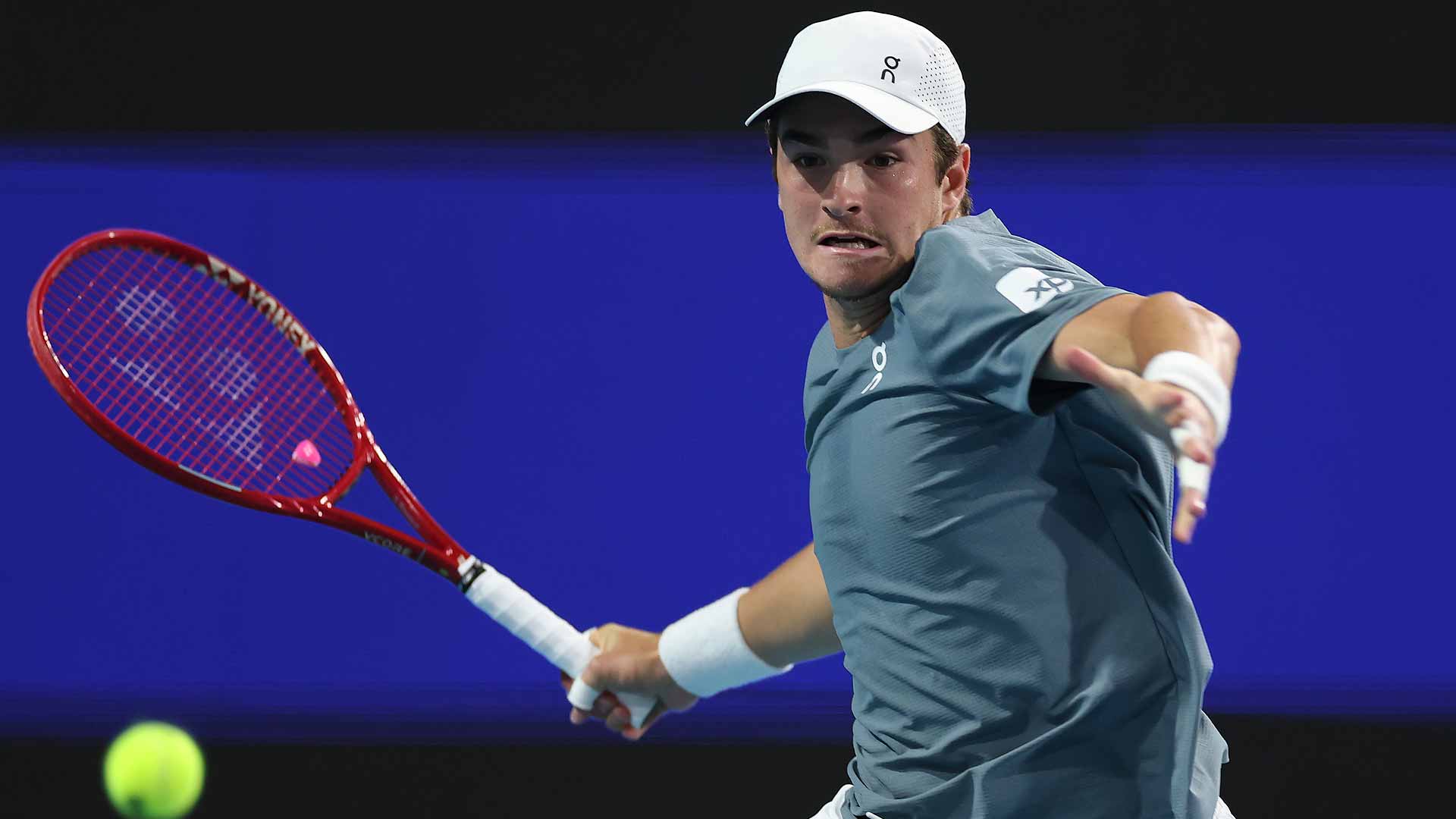 Joao Fonseca falls to Carlos Alcaraz in straight sets on Friday evening in Miami.