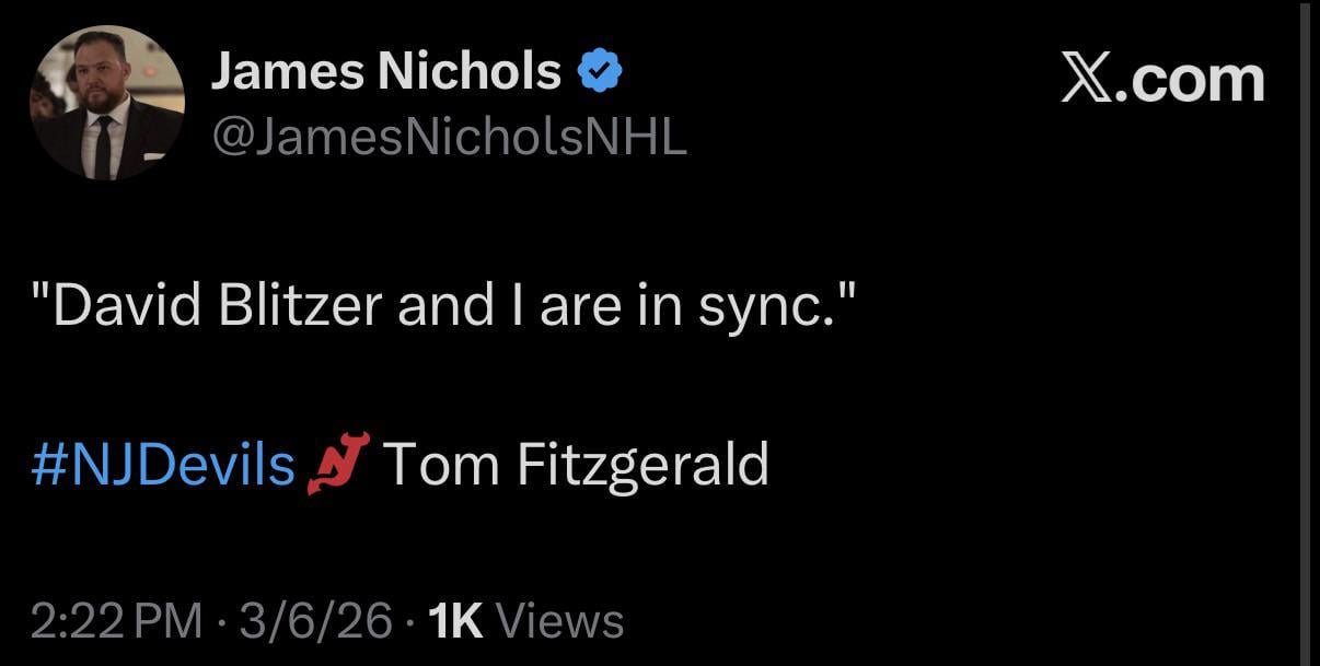Fitzgerald confirms that the Devils owner and him “are in sync”