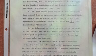 i bought bill walton’s personal copy of his first blazers contract