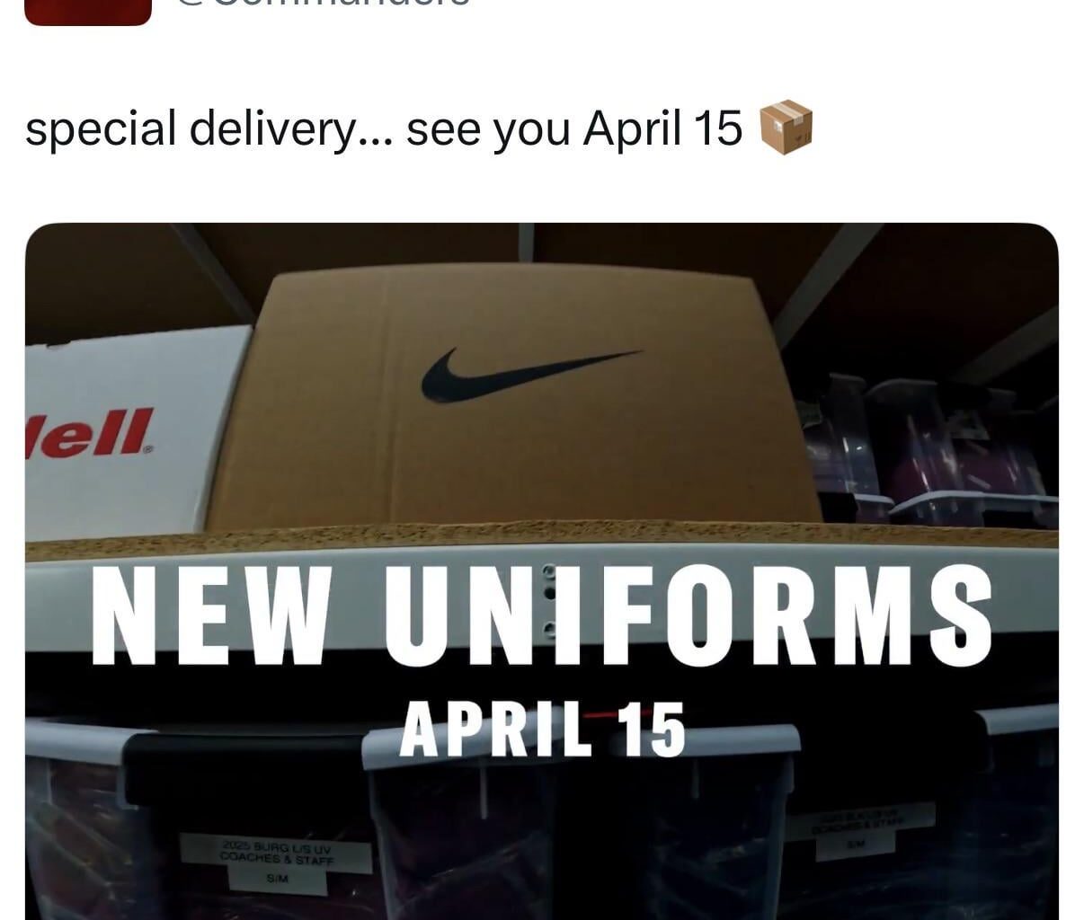 New Commanders Uniform on 4/15