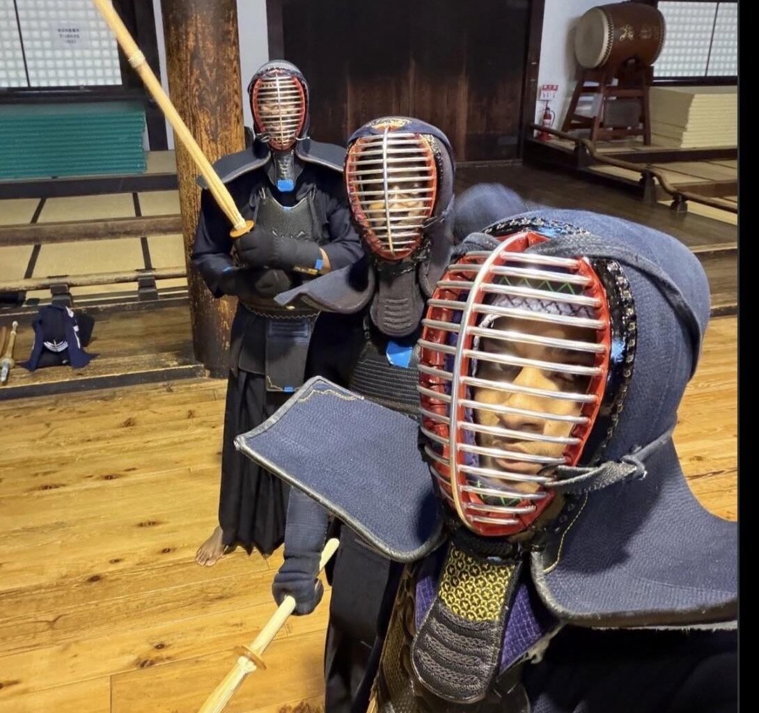 Xavier Watts studying kendo, which focuses on hand speed & reaction time, in full armor.