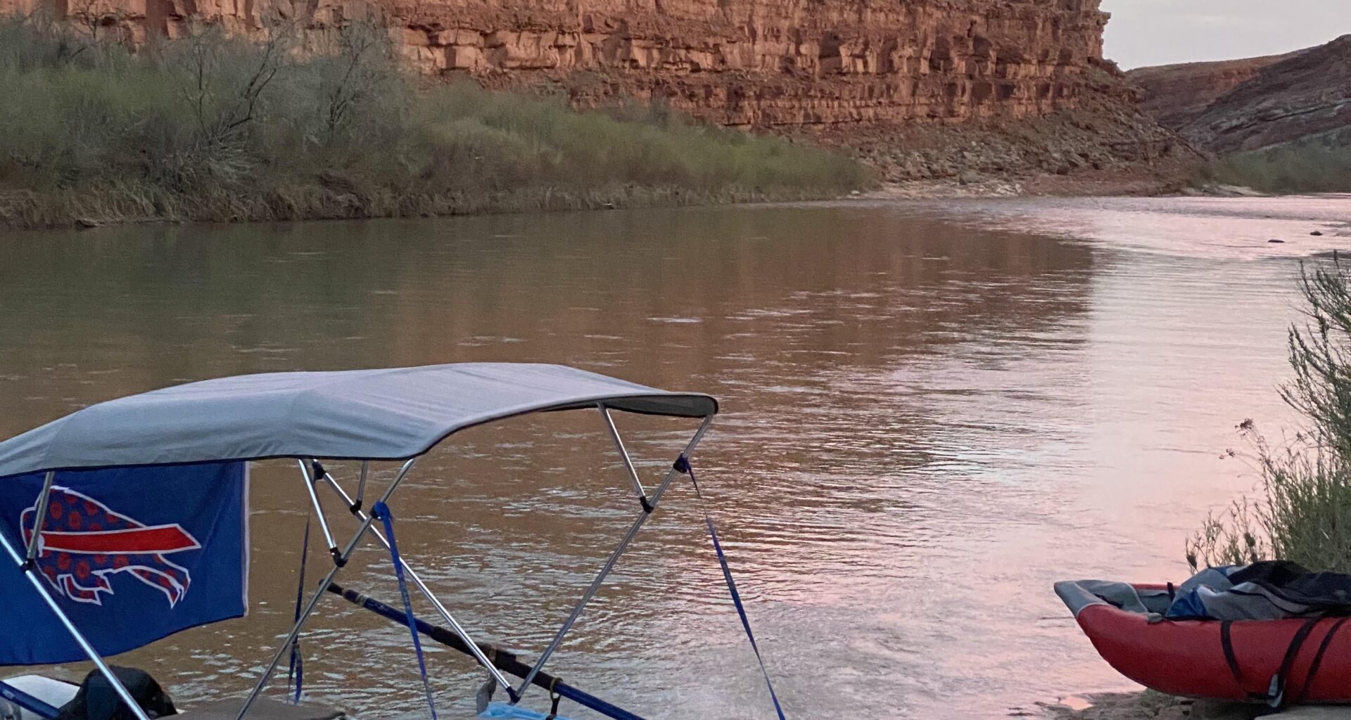 Repping the colors while rafting in southern Utah