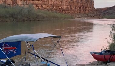 Repping the colors while rafting in southern Utah