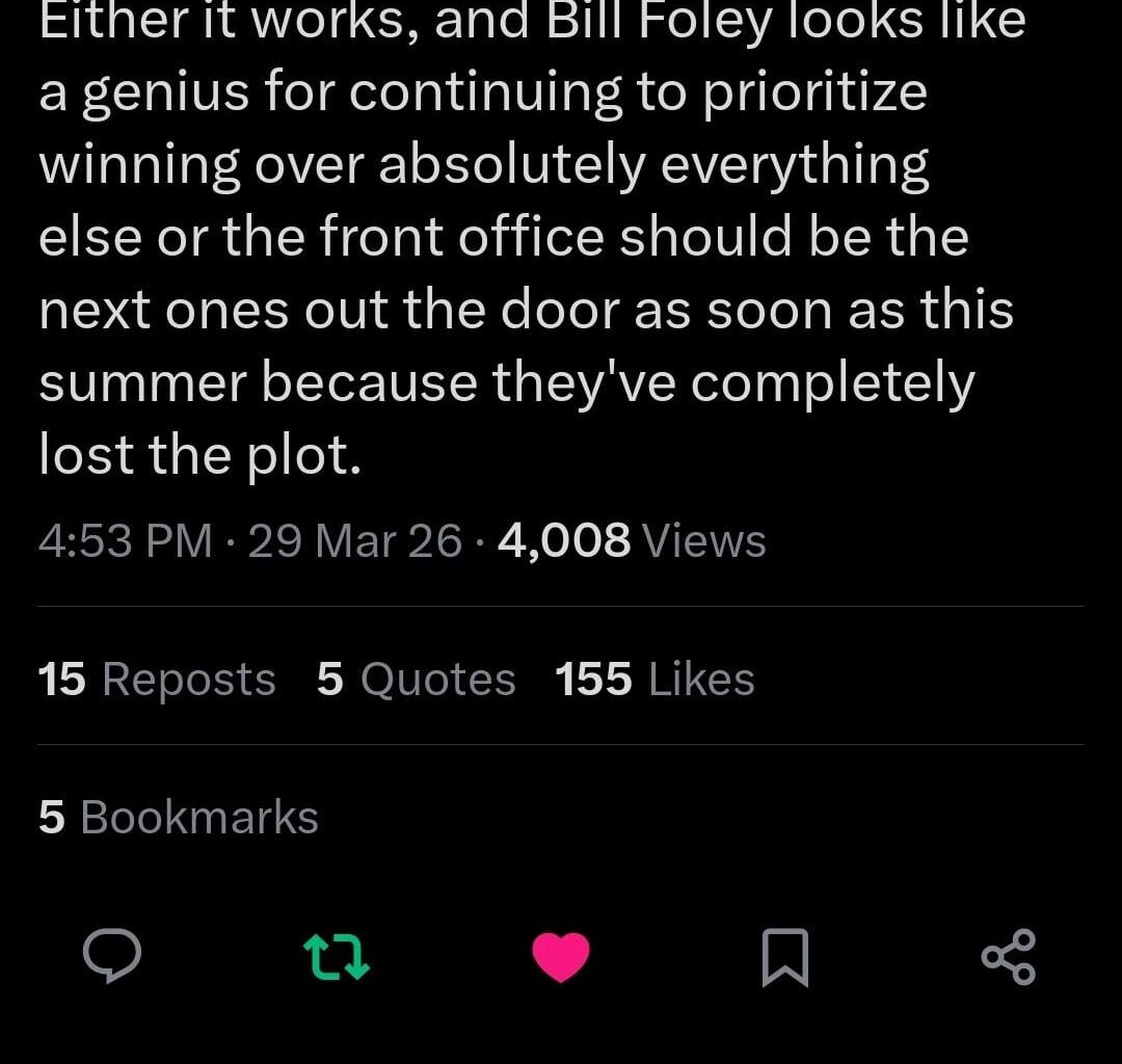 SinBin perfectly sums up move, calling it one of biggest panic moves in NHL history and if it doesn't work out, front office should be gone next.