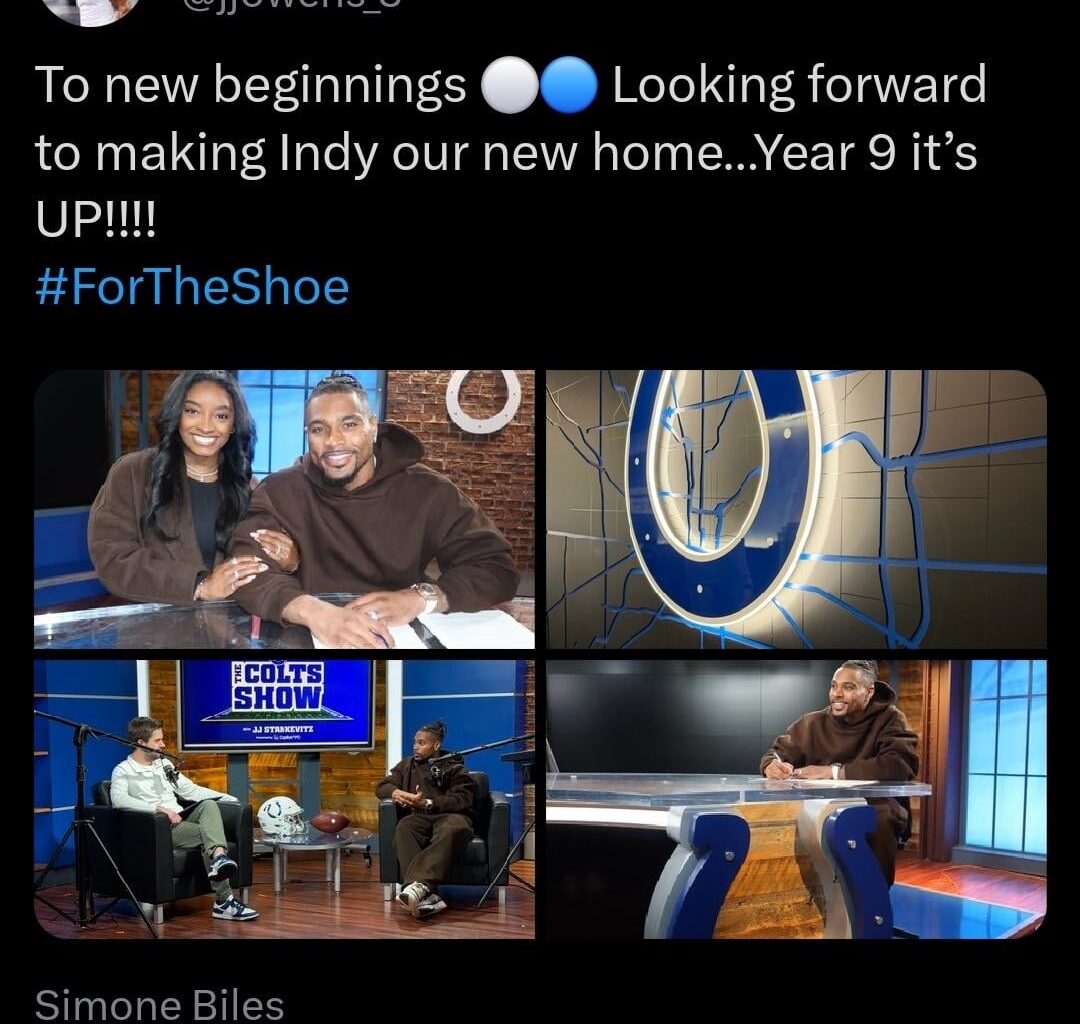 Jonathan Owens and Simone Biles making Indy their new home!