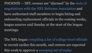[ESPN] League related news, NFL is proceeding in hiring replacement refs for the upcoming season