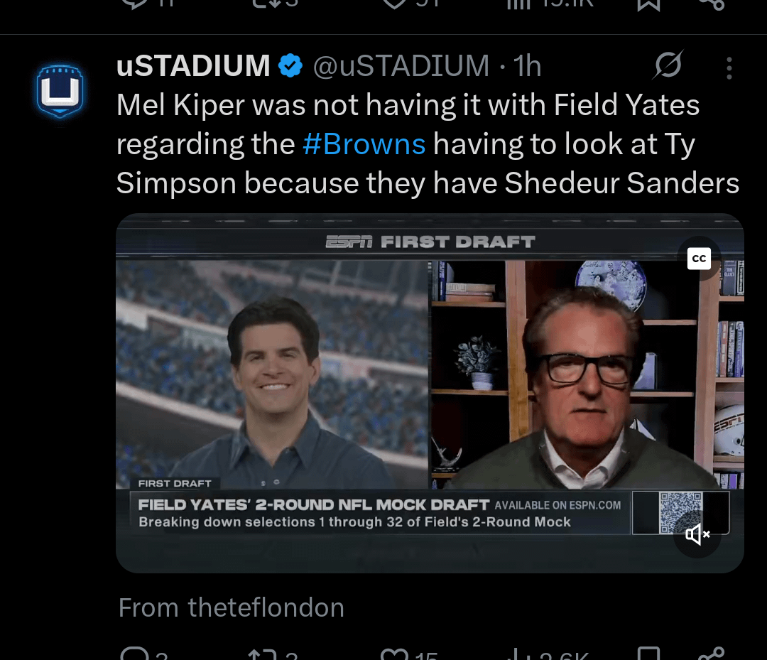 Find someone who loves you as much as Mel Kiper loves Shedeur.