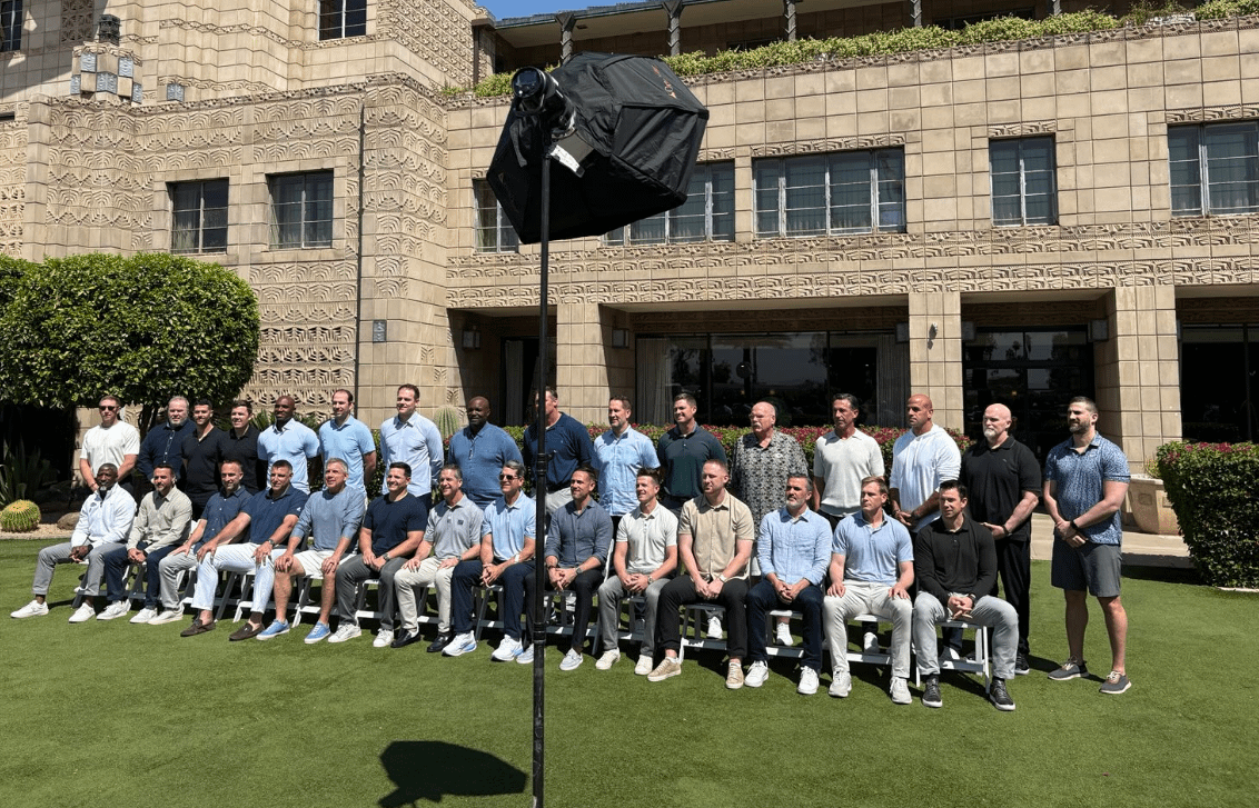 Andy Reid's Wearing His Usual Hawaiian Shirt at the Annual Meeting HC Photo