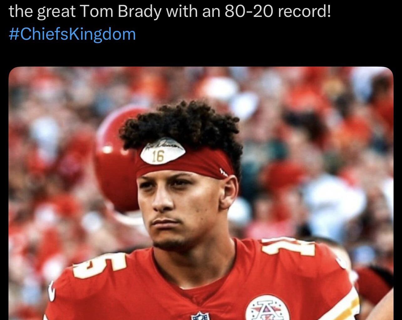 [Jeremy Davisson] Patrick Mahomes holds the highest winning percentage by any quarterback in NFL HISTORY through their first 100 career starts (including playoffs) with an .800 winning percentage passing the great Tom Brady with an 80-20 record! #ChiefsKingdom