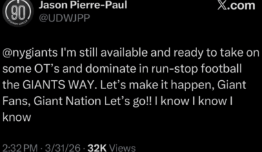 37yo Jason Pierre-Paul Wants the Giants to Bring Him Back