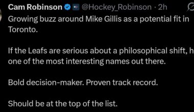 Mike Gillis returning as the Leafs GM? @Hockey_Robinson [X/Twitter]