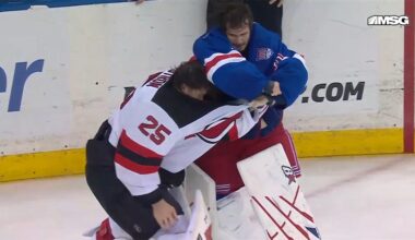 Igor Shesterkin Drops 🥊 Gloves 🥊 With Jacob Markstrom