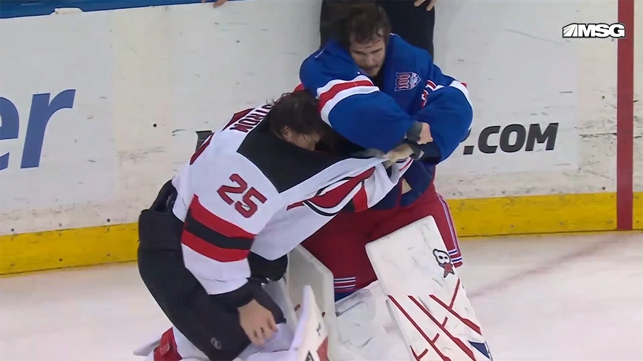 Igor Shesterkin Drops 🥊 Gloves 🥊 With Jacob Markstrom