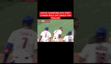 JUSTIN CRAWFORD HITS FIRST CAREER WALK OFF SINGLE FOR PHILLIES
