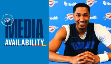 Practice Media Availability with Aaron Wiggins + Coach Daigneault | April 1, 2026 | OKC Thunder