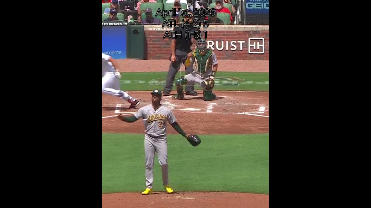 Braves win 5-2 against the Athletics! 🔥 Atlanta now 4-2! 👀 #braves #mlb #highlights