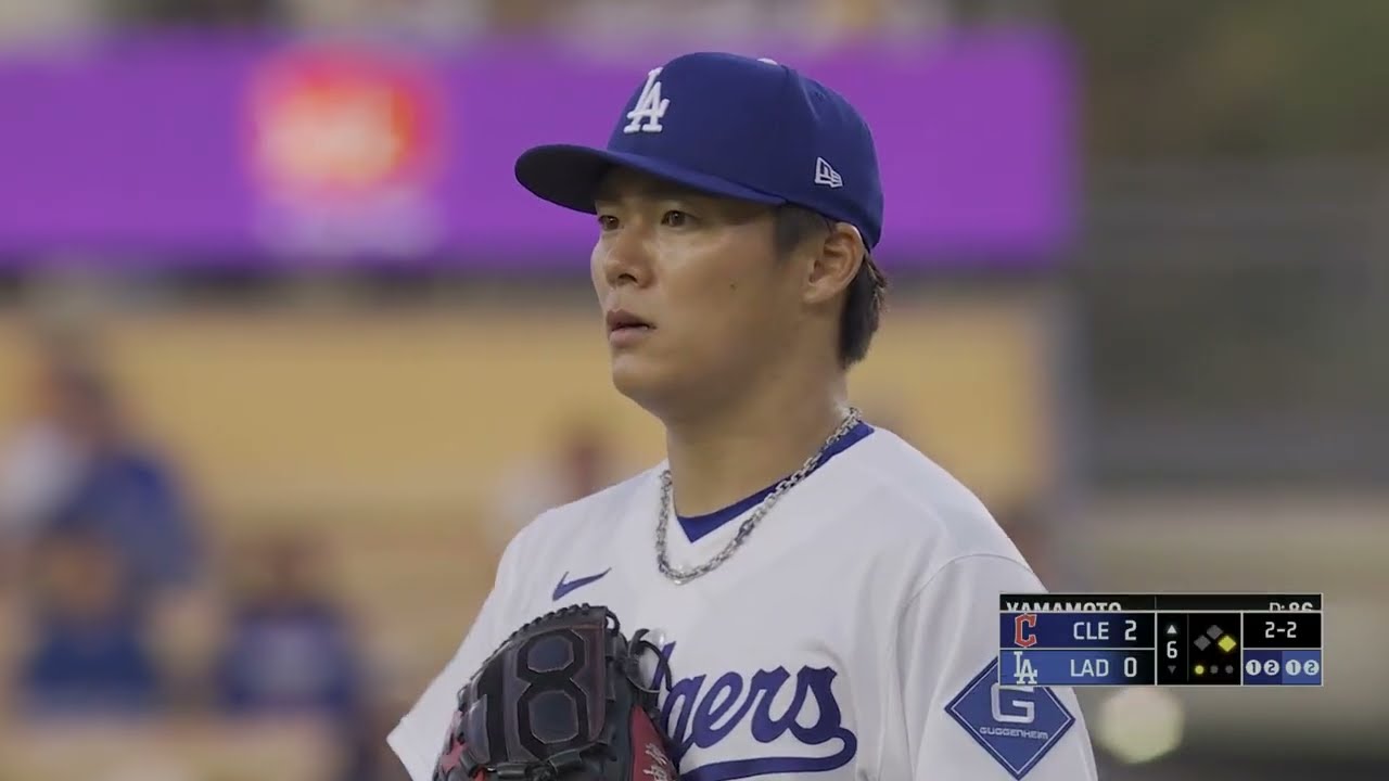 Yoshinobu Yamamoto pitches six solid innings against the Cleveland Guardians 🫡  | 山本由伸ハイライト