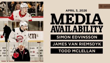 Simon Edvinsson, James van Riemsdyk, Todd McLellan Practice Media | April 3, 2026