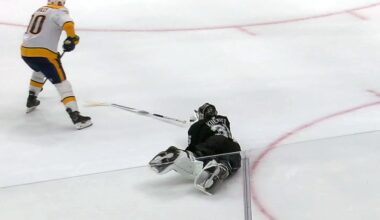 EXTREMELY rare PENALTY SHOT after goalie TOSSES stick!!