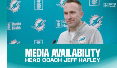 Coach Jeff Hafley meets with the media | Miami Dolphins