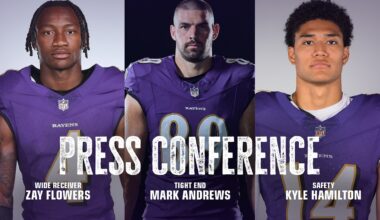 Mark Andrews, Kyle Hamilton, Zay Flowers Media Availability | Baltimore Ravens